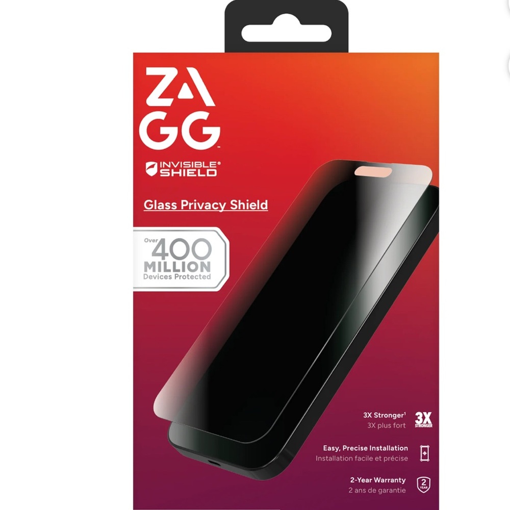 ZAGG InvisibleShield Glass Privacy Screen Protector - Black iPhone 15/16